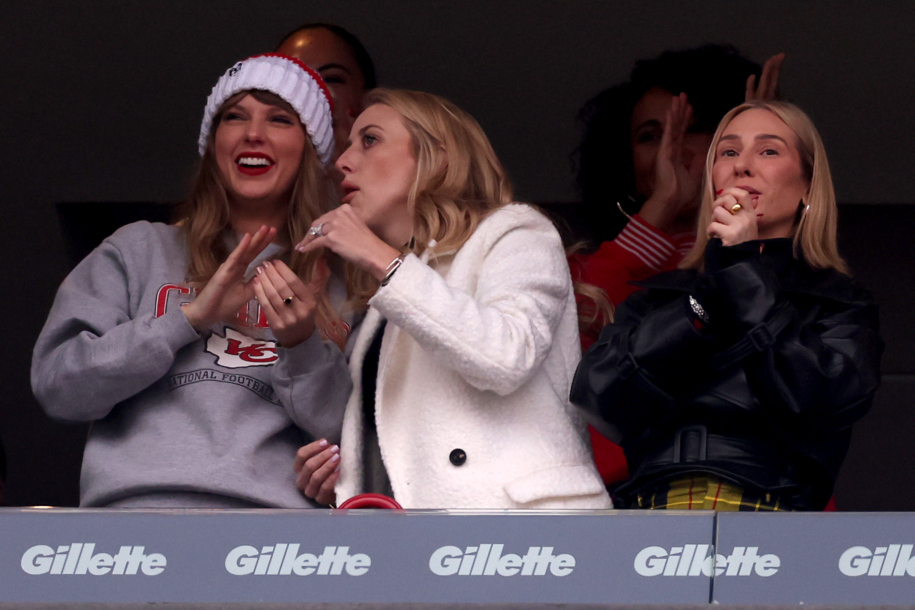 Taylor with friends at a Kansas City Chiefs game