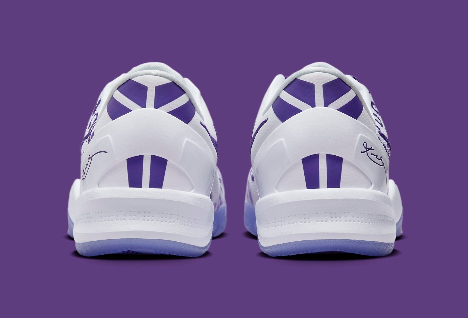 Nike Kobe 8 Court Purple Release Date FQ3549-100 Heel
