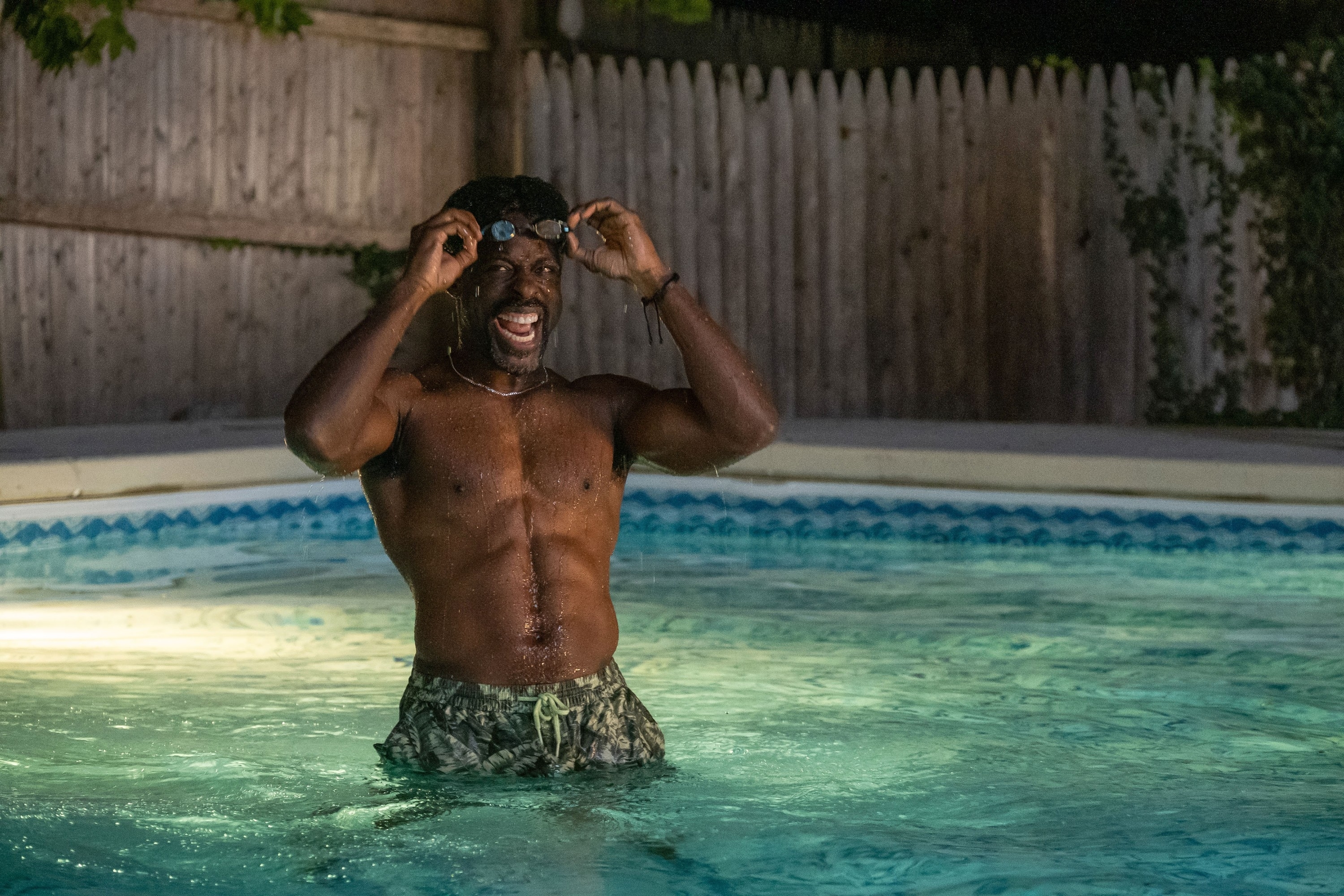 Close-up of Sterling in a pool
