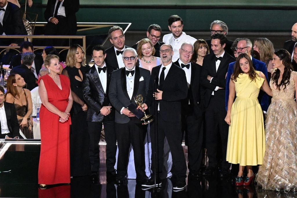 The cast and crew of &quot;Succession&quot; accepting an award