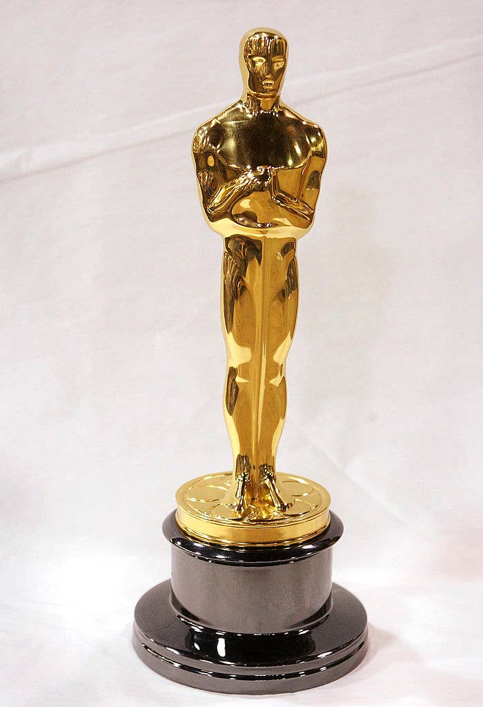 Closeup of an Oscar statuette