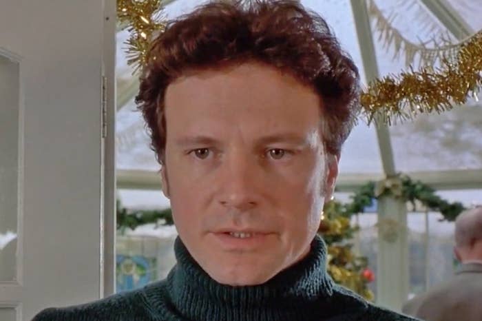 Colin Firth staring out as Mark in Bridget Jones&#x27;s Diary