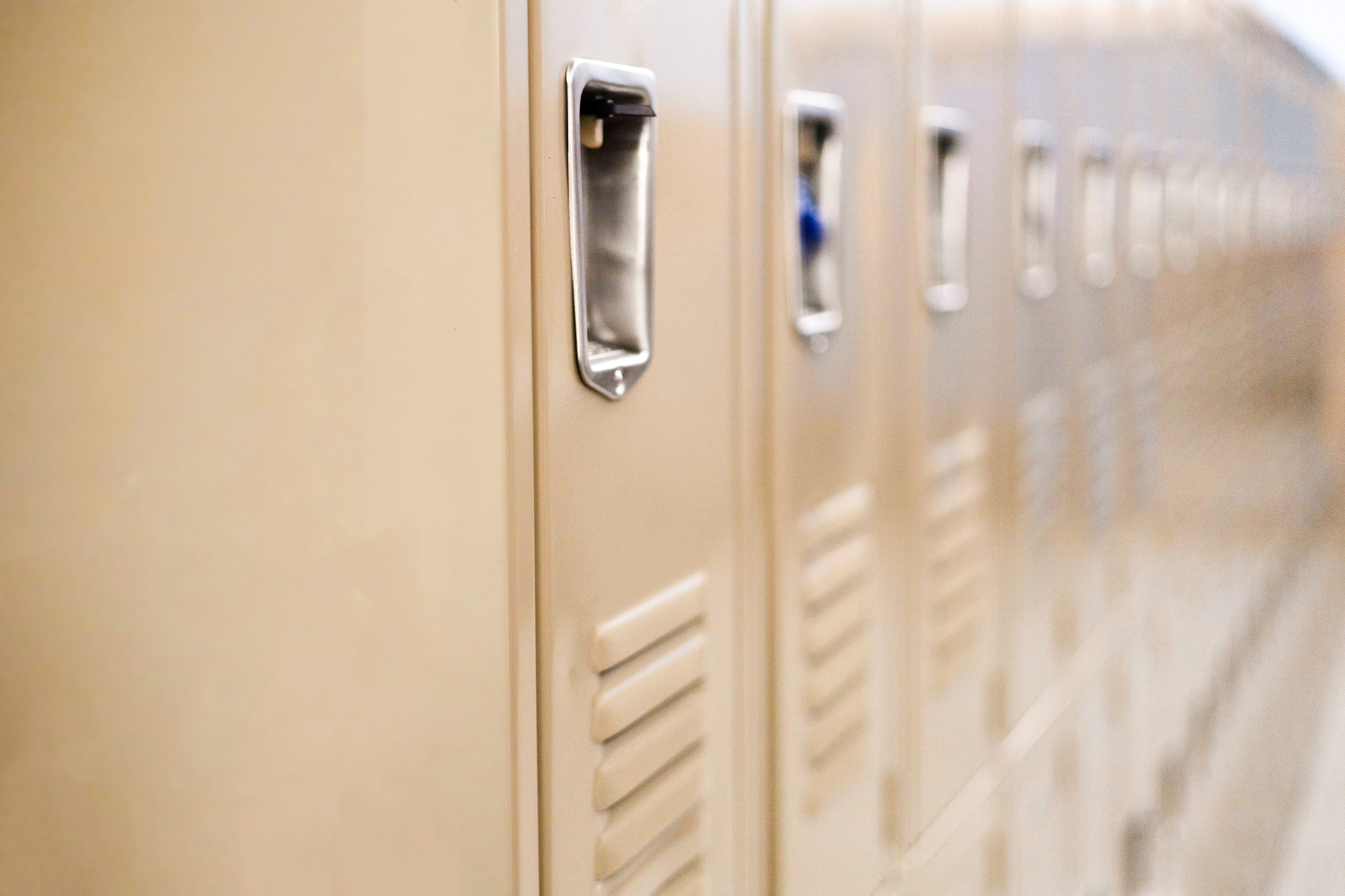 A row of school lockers