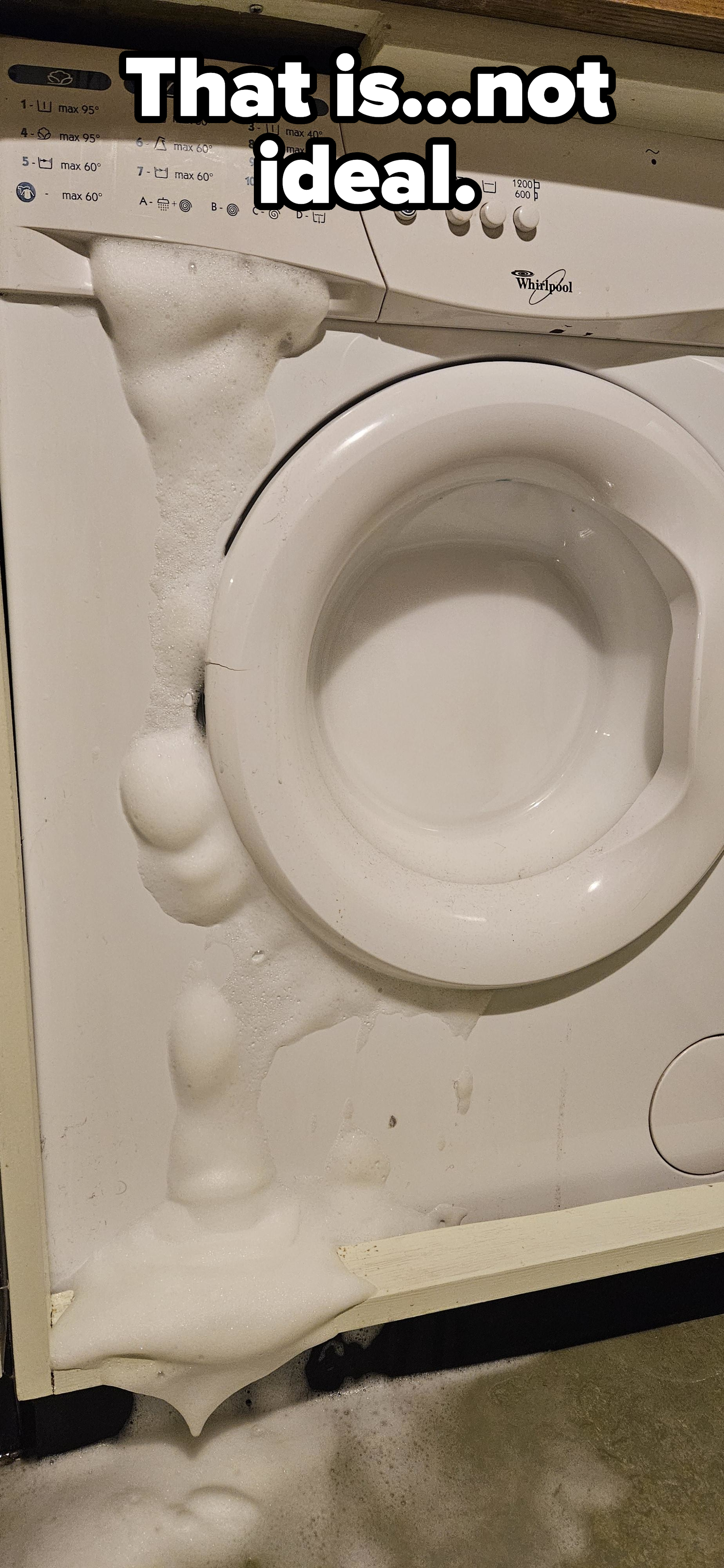 &quot;That is...not ideal&quot;: Closed washing machine has soapy bubbles emerging from it