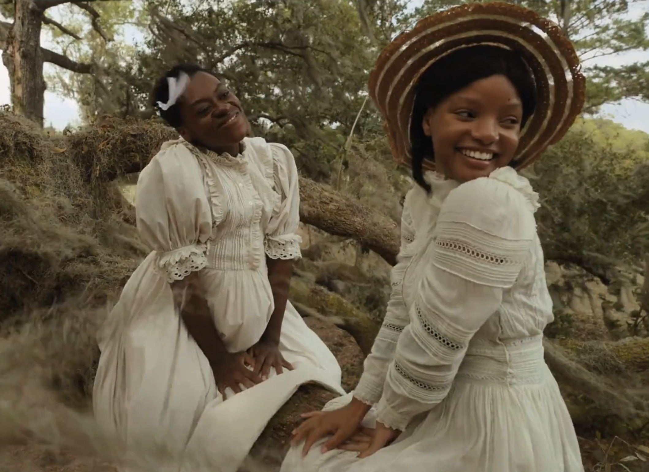 &quot;The Color Purple&quot; scene of a young Celie and a young Nettie sitting in a tree