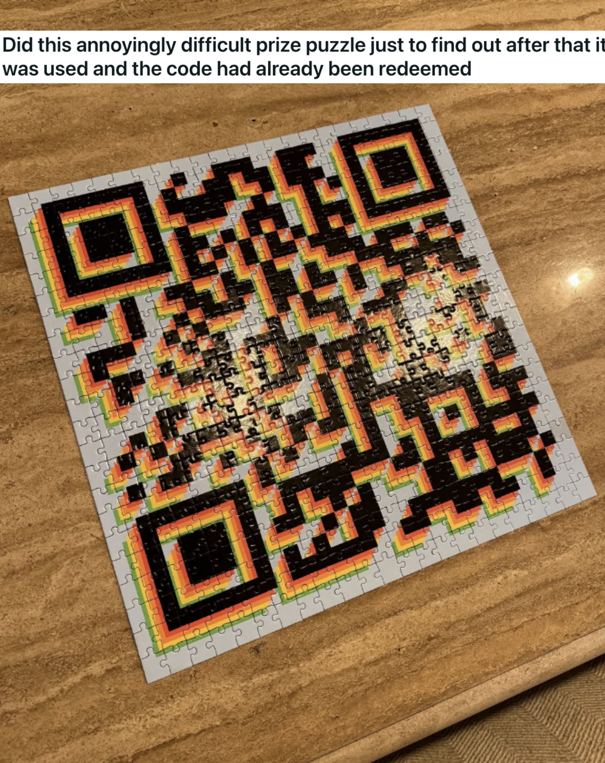 puzzle of a QR code