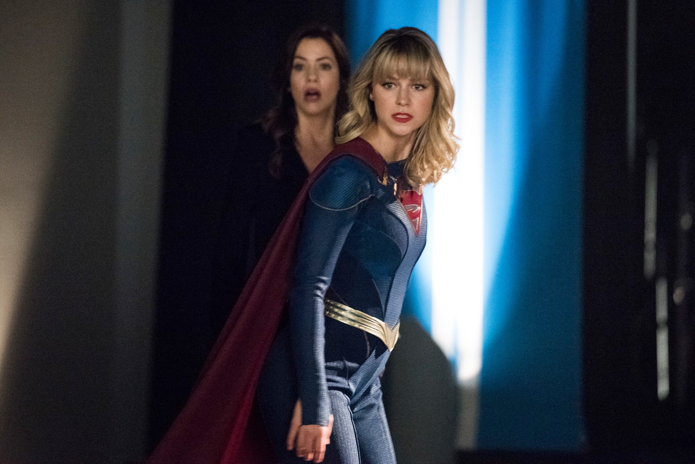 Melissa Benoist in costume in a scene from &quot;Supergirl&quot;