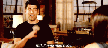Schmidt from &quot;New Girl&quot; talking to a woman