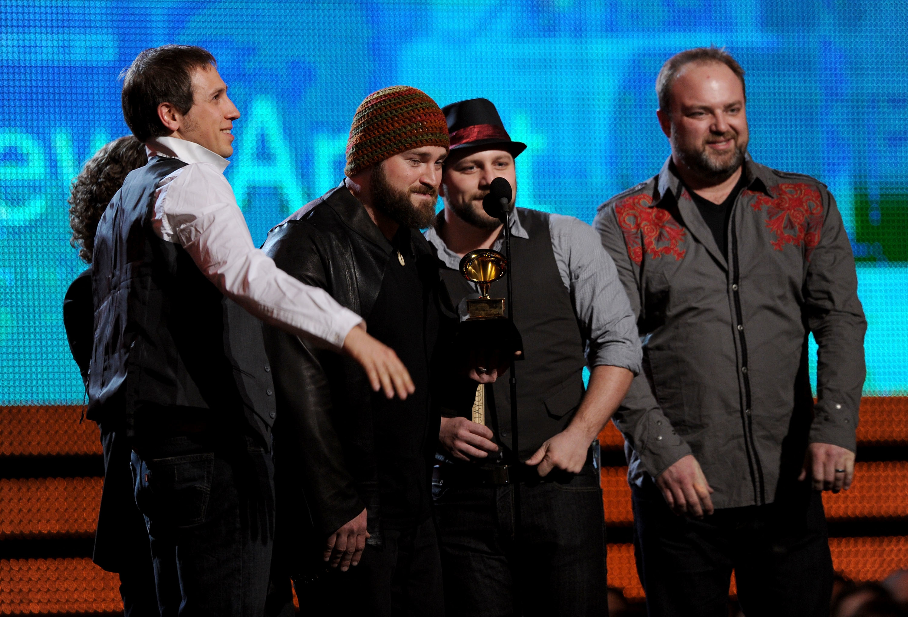 Zac Brown Band accepting their Grammy