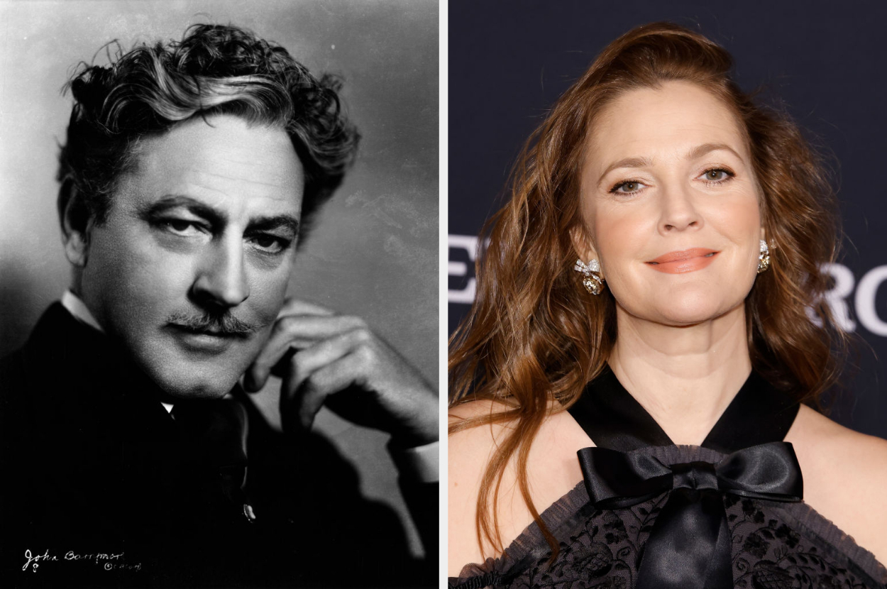 Side-by-side of John Barrymore and Drew Barrymore