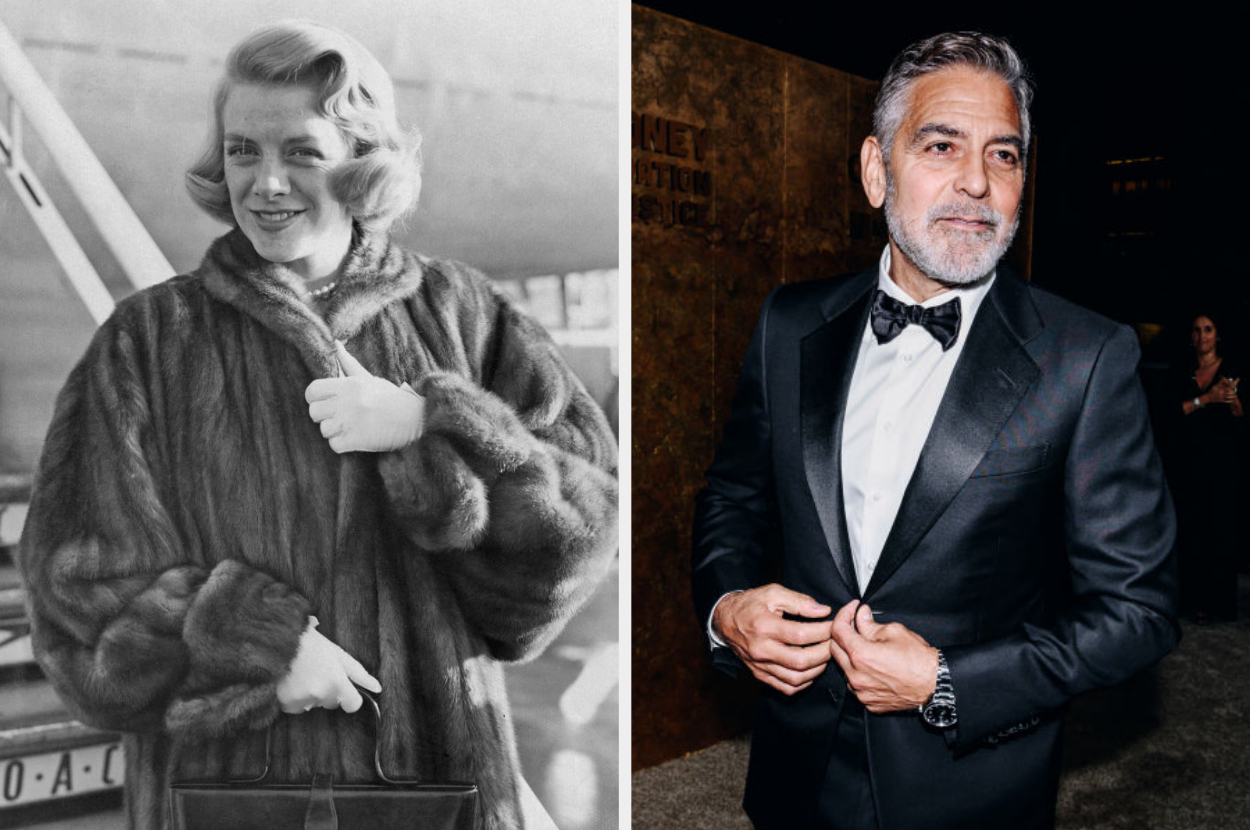 Side-by-side of Rosemary Clooney and George Clooney