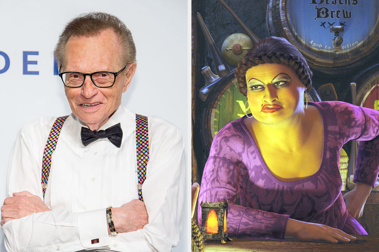 Side-by-side of Larry King and Doris the Ugly Stepsister