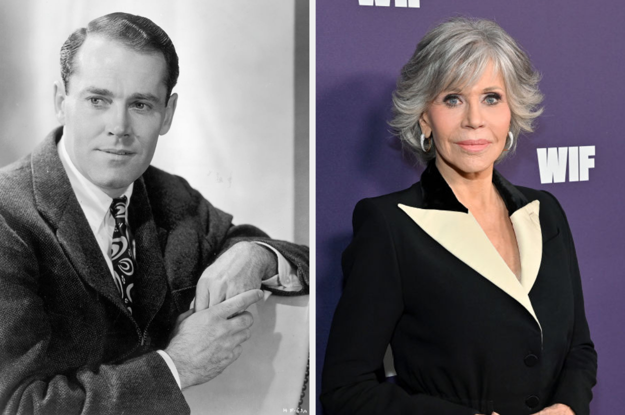 Side-by-side of Henry Fonda and Jane Fonda