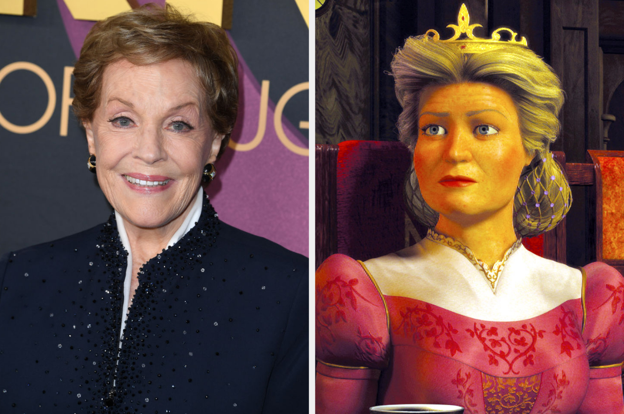 Side-by-side of Julie Andrews and Queen Lillian