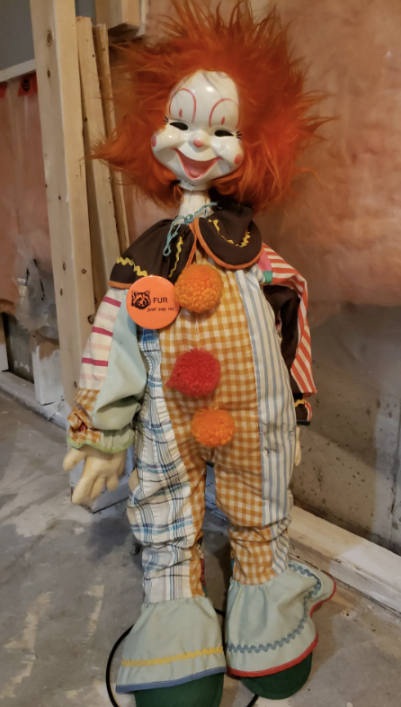 A scary clown doll