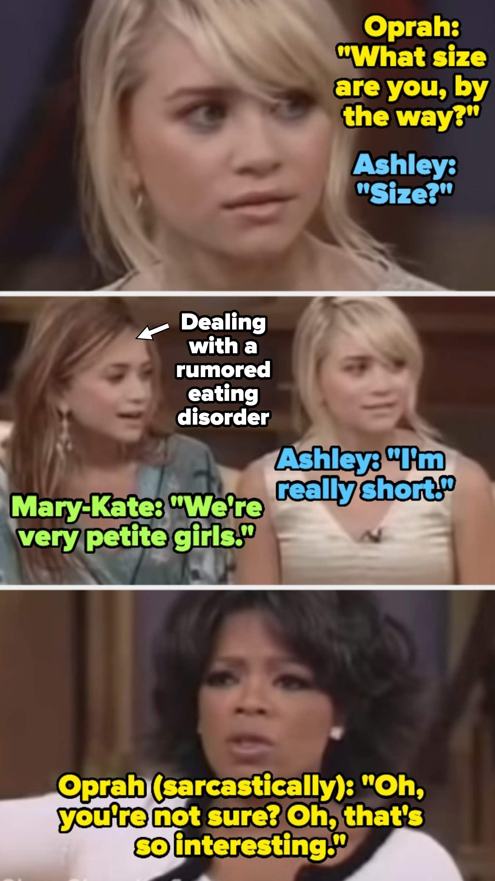Oprah interviewing the Olsen twins