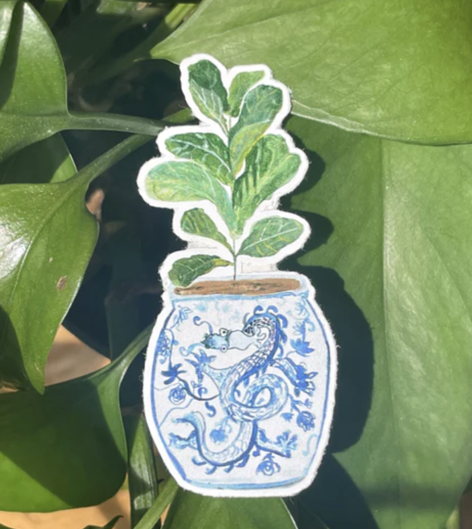 Year of the Dragon on Chinese Vase inspired sticker