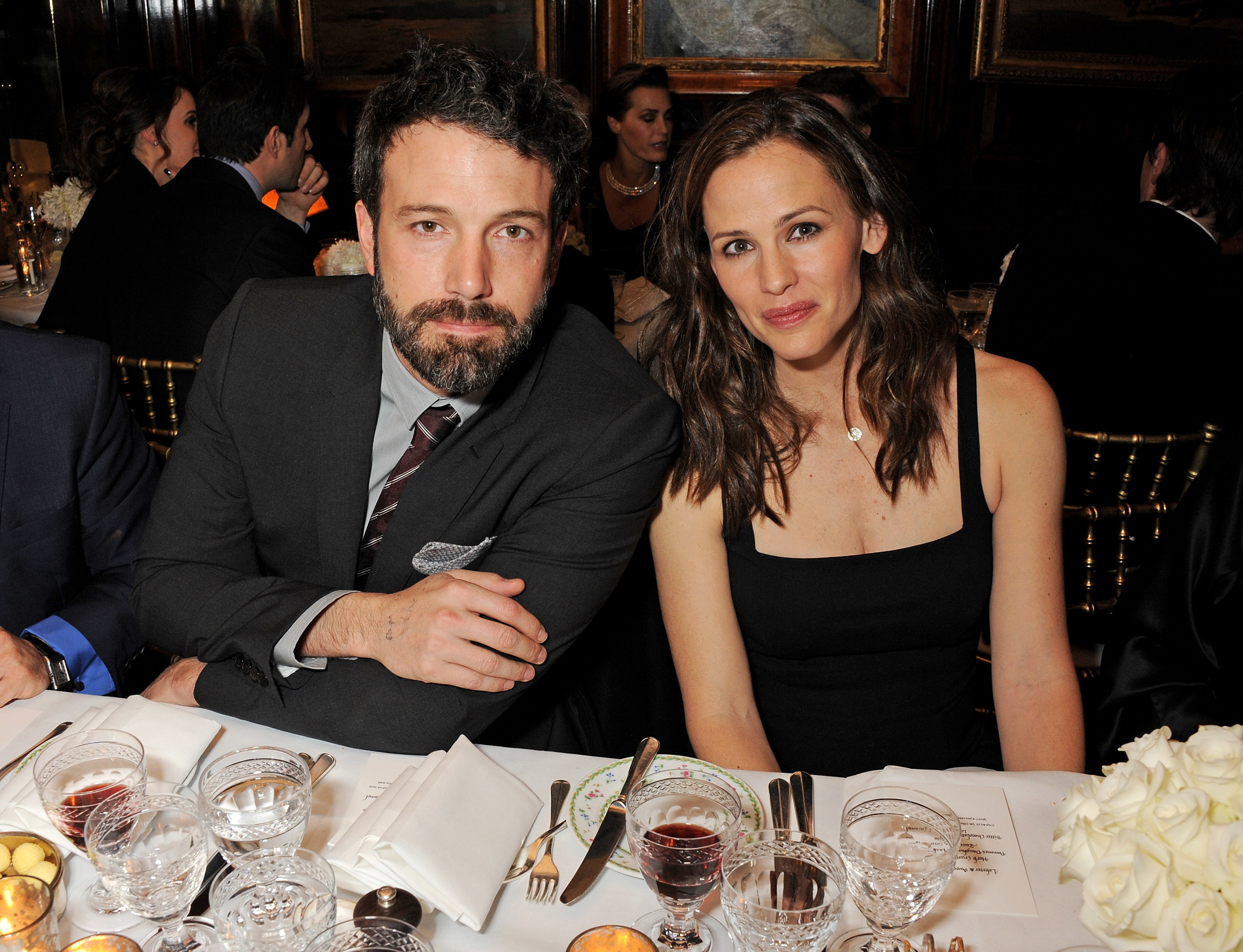 ben and jen sitting for dinner