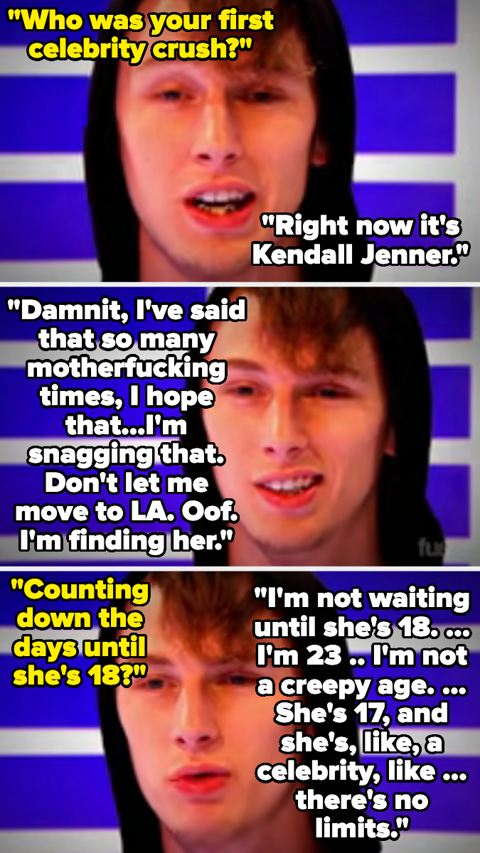 Closeup shots of MGK saying he won&#x27;t wait until kendall jenner is 18