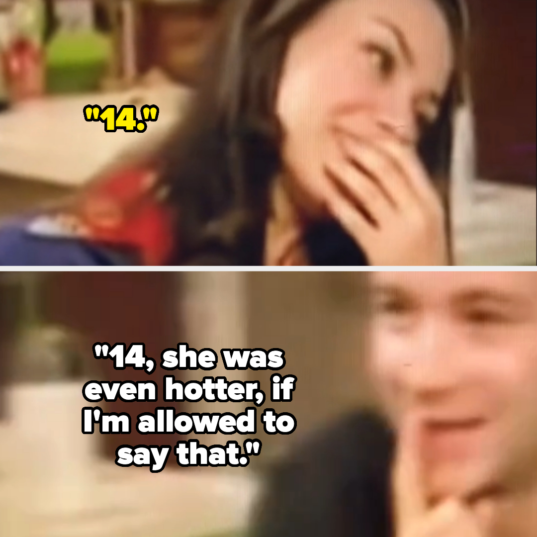 Closeup shots of Mila and Danny Masterson in an interview, with masterson saying she was hotter at 14