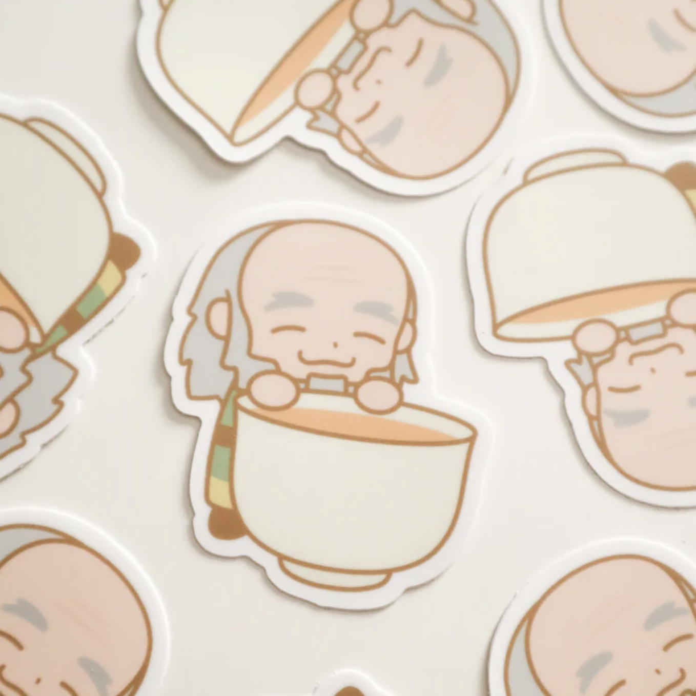 Uncle Iroh sticker drinking tea