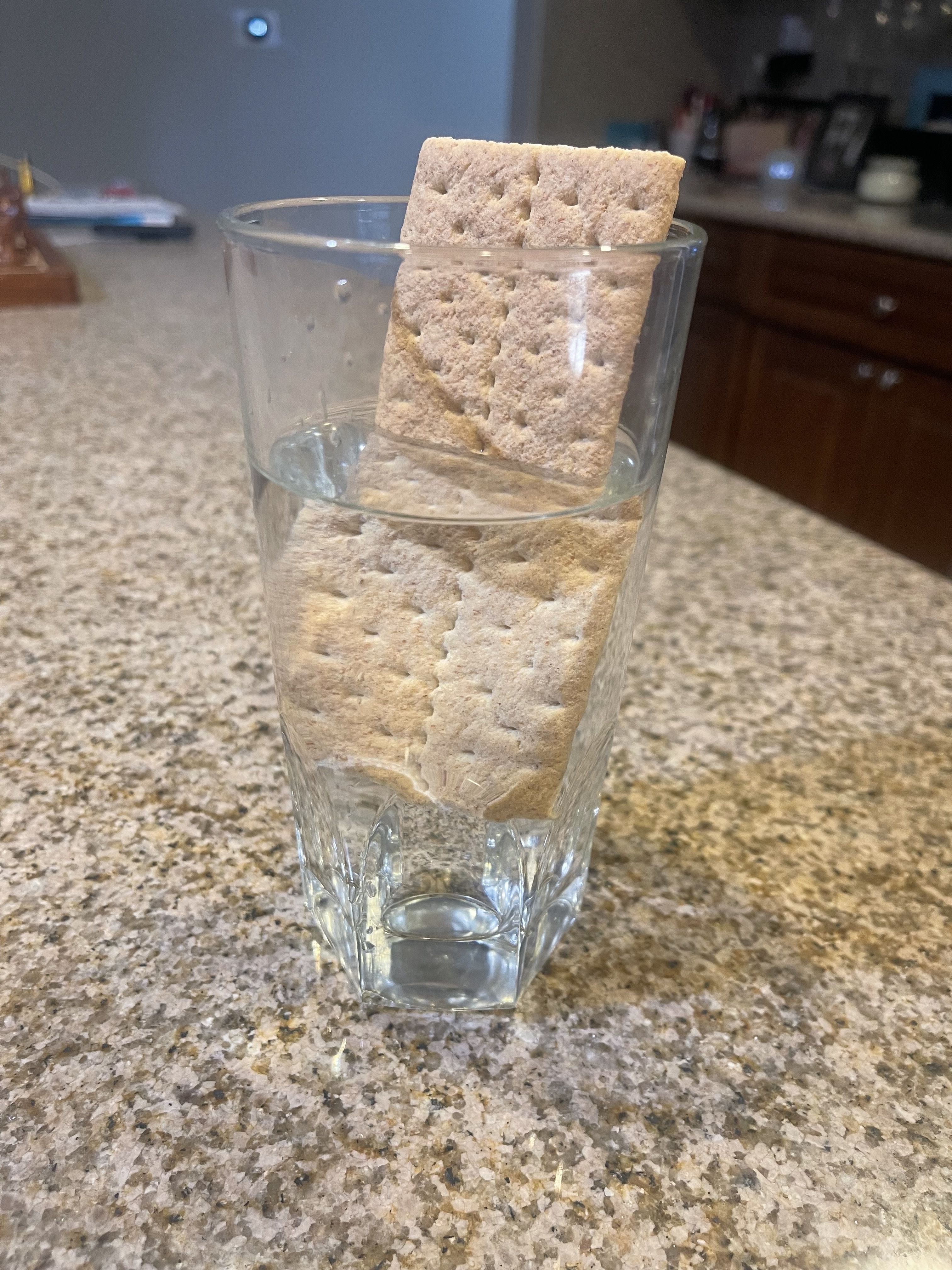 graham crackers in a glass of water