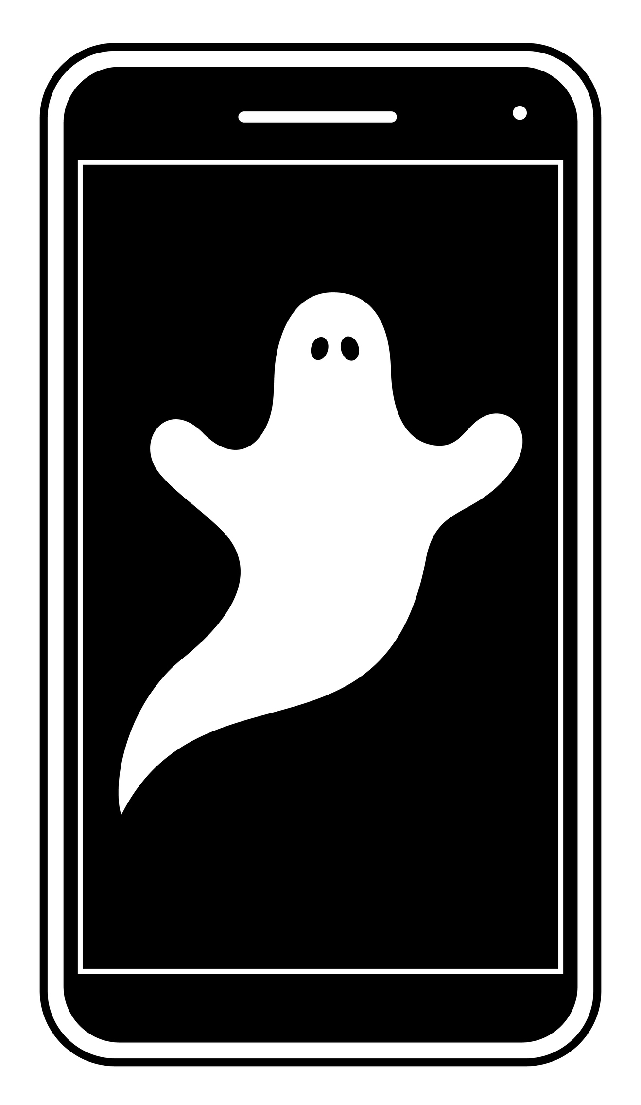 A ghost on a phone