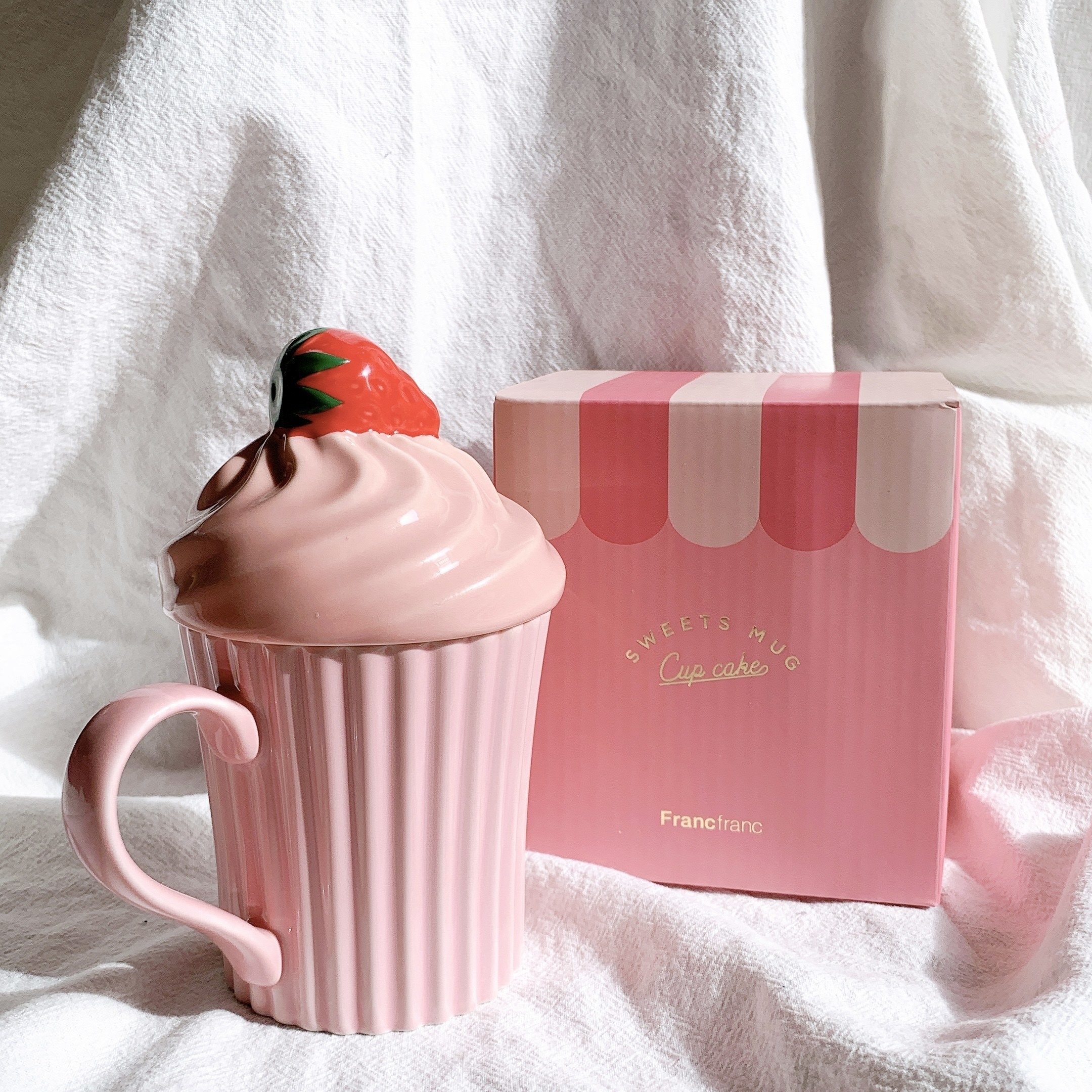 Francfranc（フランフラン）のオススメのマグカップ「スイーツマグ カップケーキ ピンク」