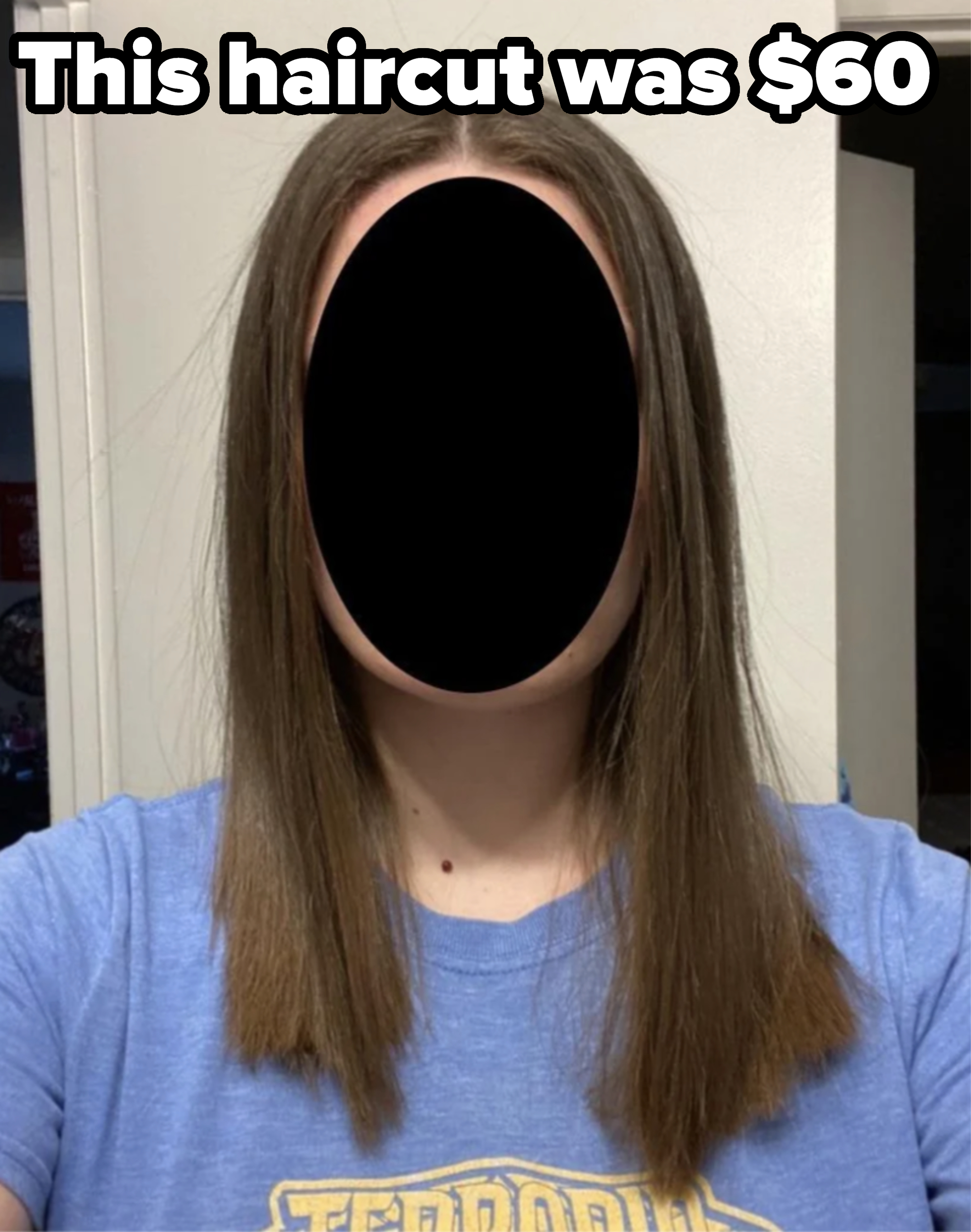 A $60 haircut that with very uneven lengths on either side