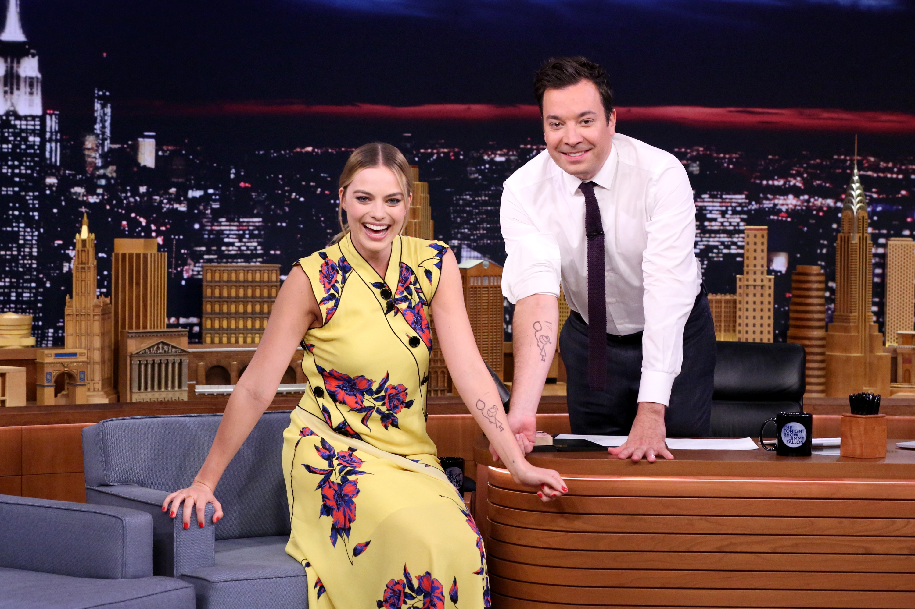 Margot Robbie and Jimmy Fallon on  &quot;The Tonight Show&quot;