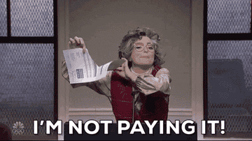 woman on snl rips a bill in half and says &quot;I&#x27;m not paying it!&quot;