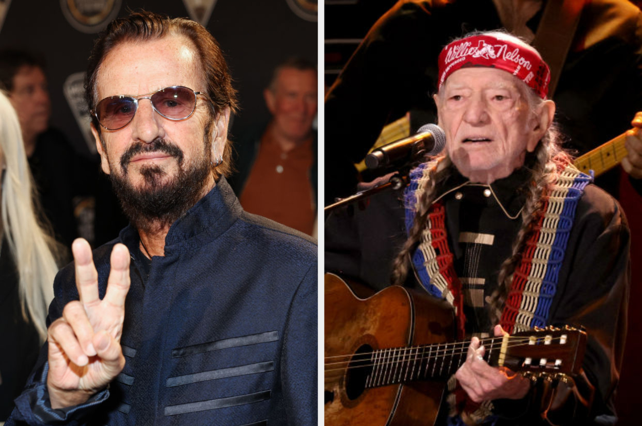 Side-by-side of Ringo Starr and Willie Nelson