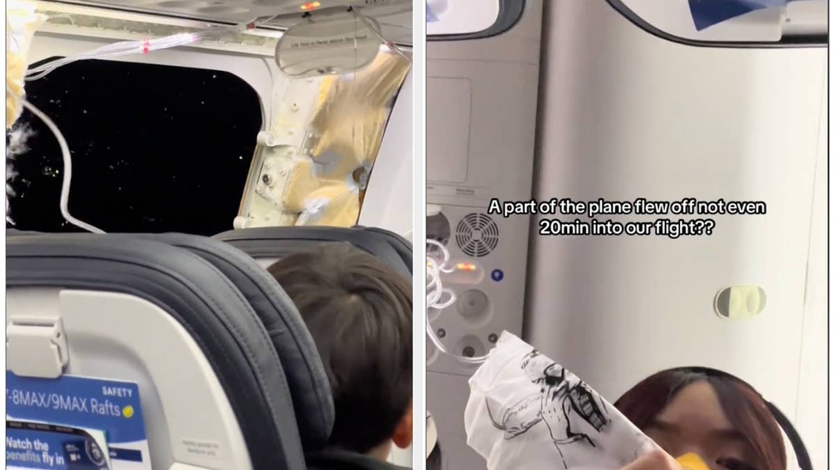 According to passengers, the force of the depressurization inside the plane caused a child’s shirt to rip off.