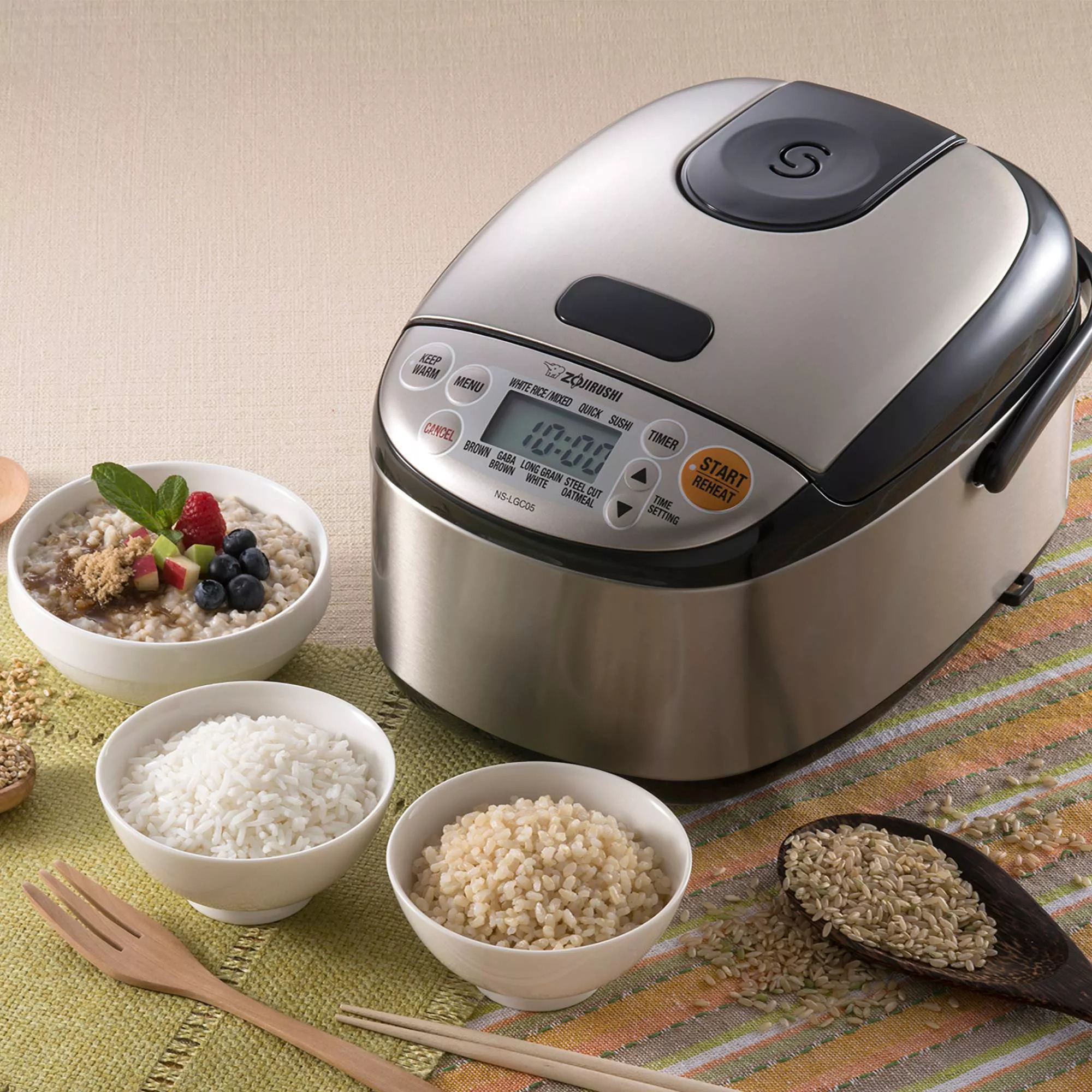 The rice cooker with a digital panel