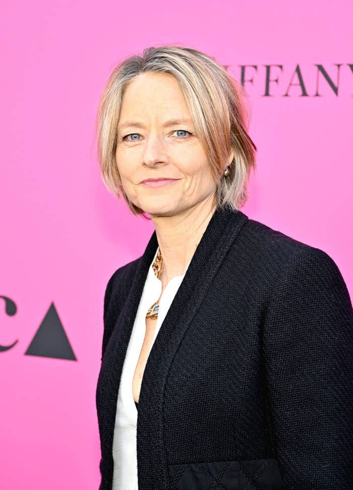Closeup of Jodie Foster at a media event
