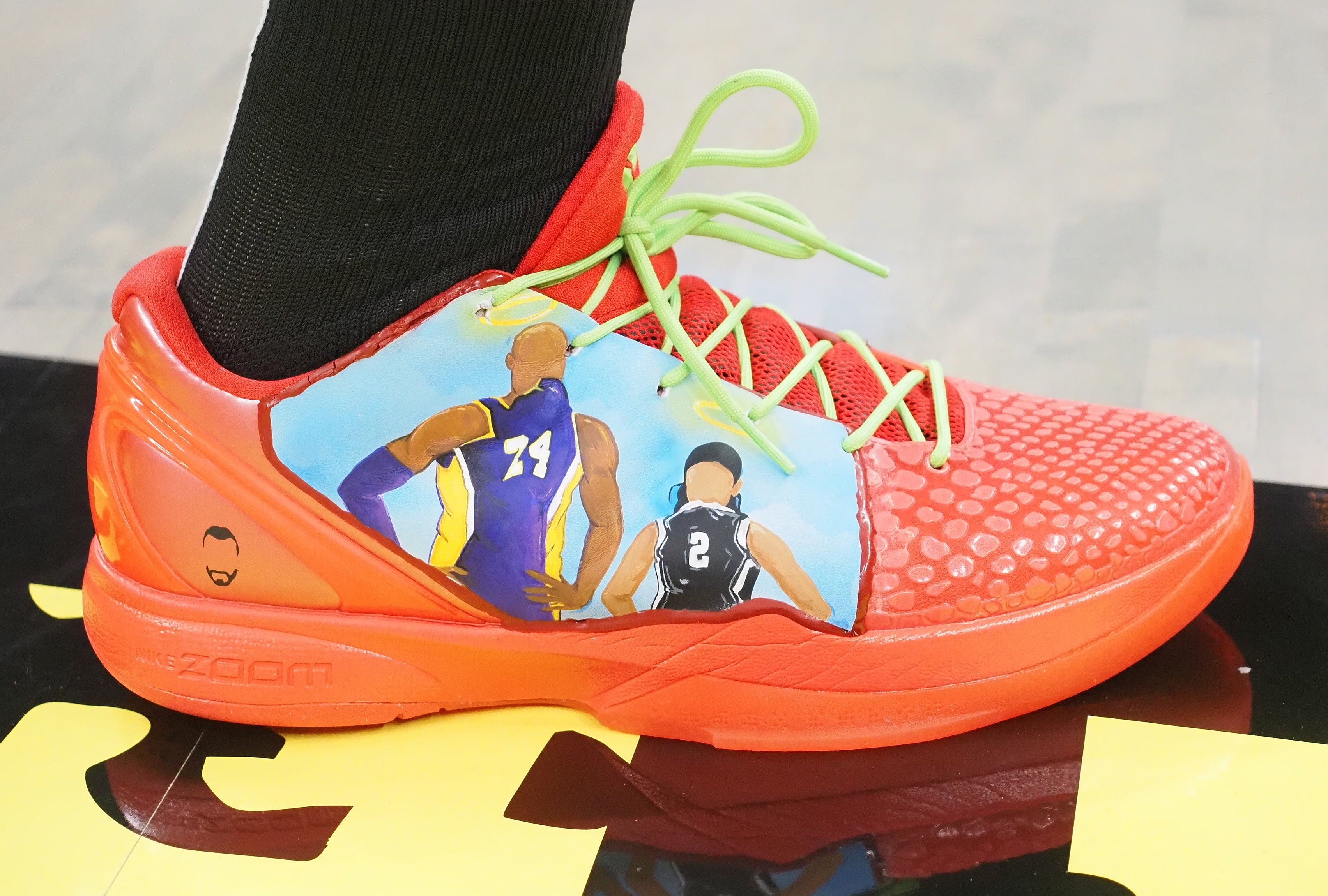 Jaylen Brown Kobe &amp; Gigi Reverse Grinch Nike Kobe 6 Customs