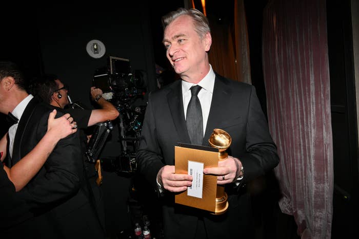 Christopher backstage holding his award