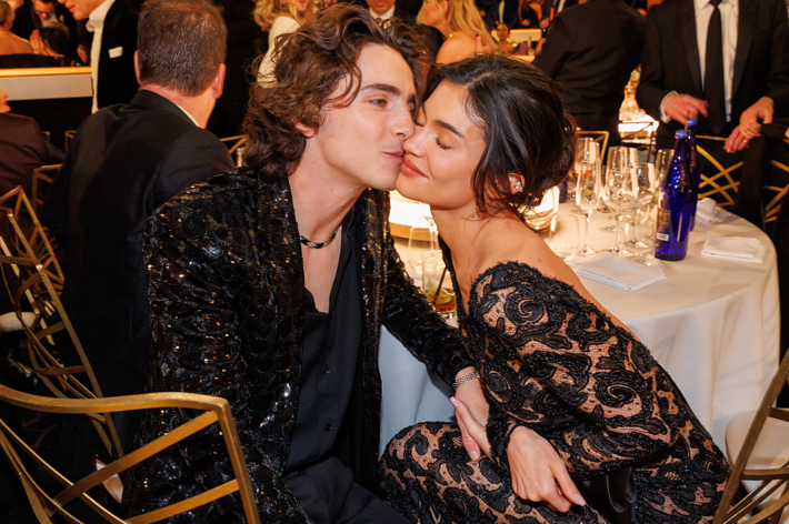 timothee and kylie at the globes