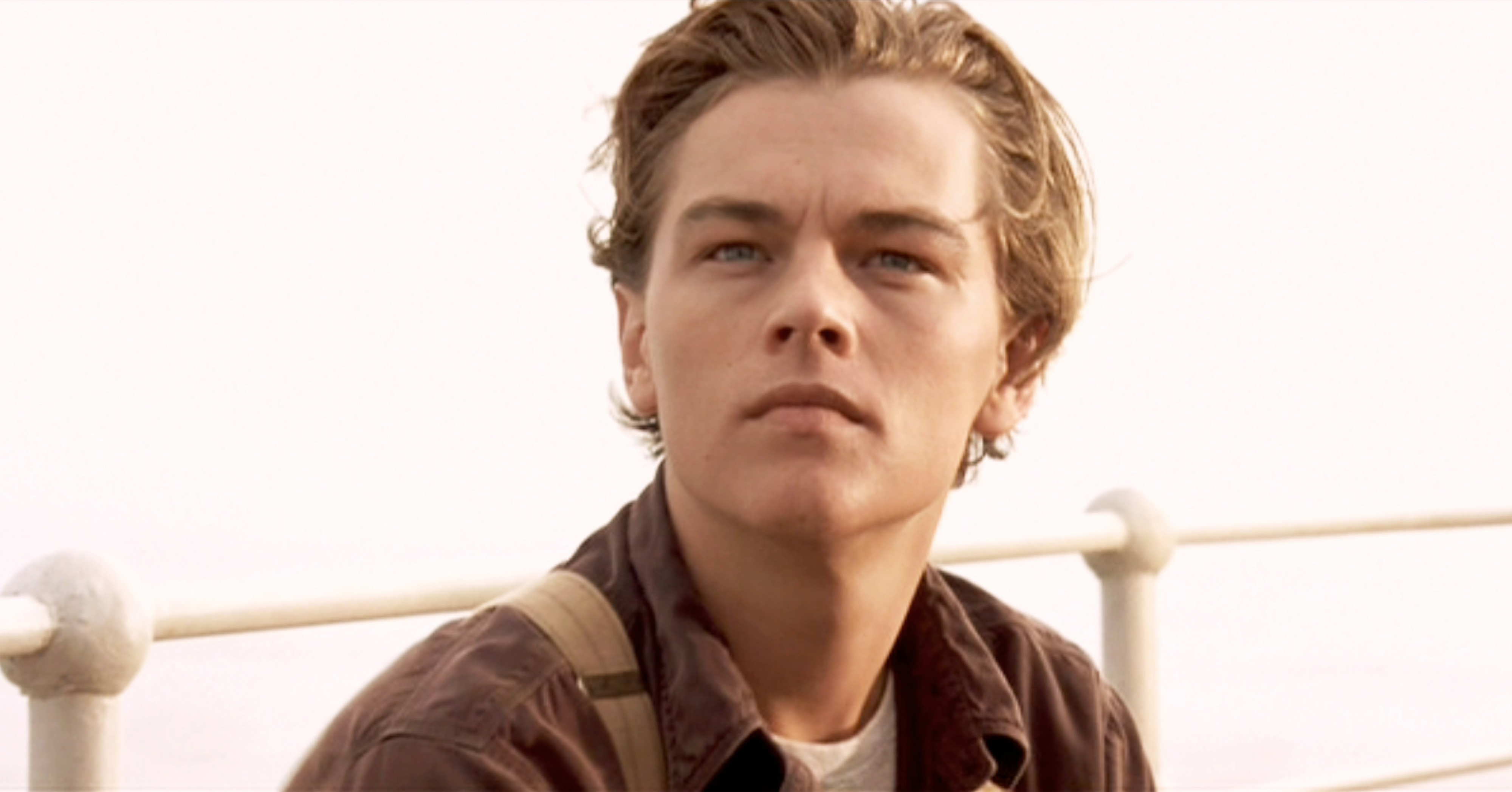 A closeup of Leo in a scene from &quot;Titanic&quot;