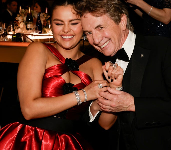 Closeup of Selena Gomez and Martin Short