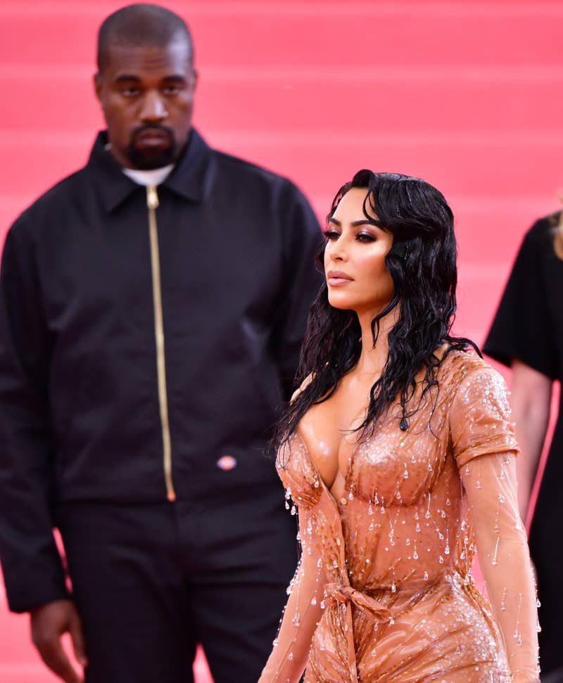 Closeup of Ye and Kim at an event