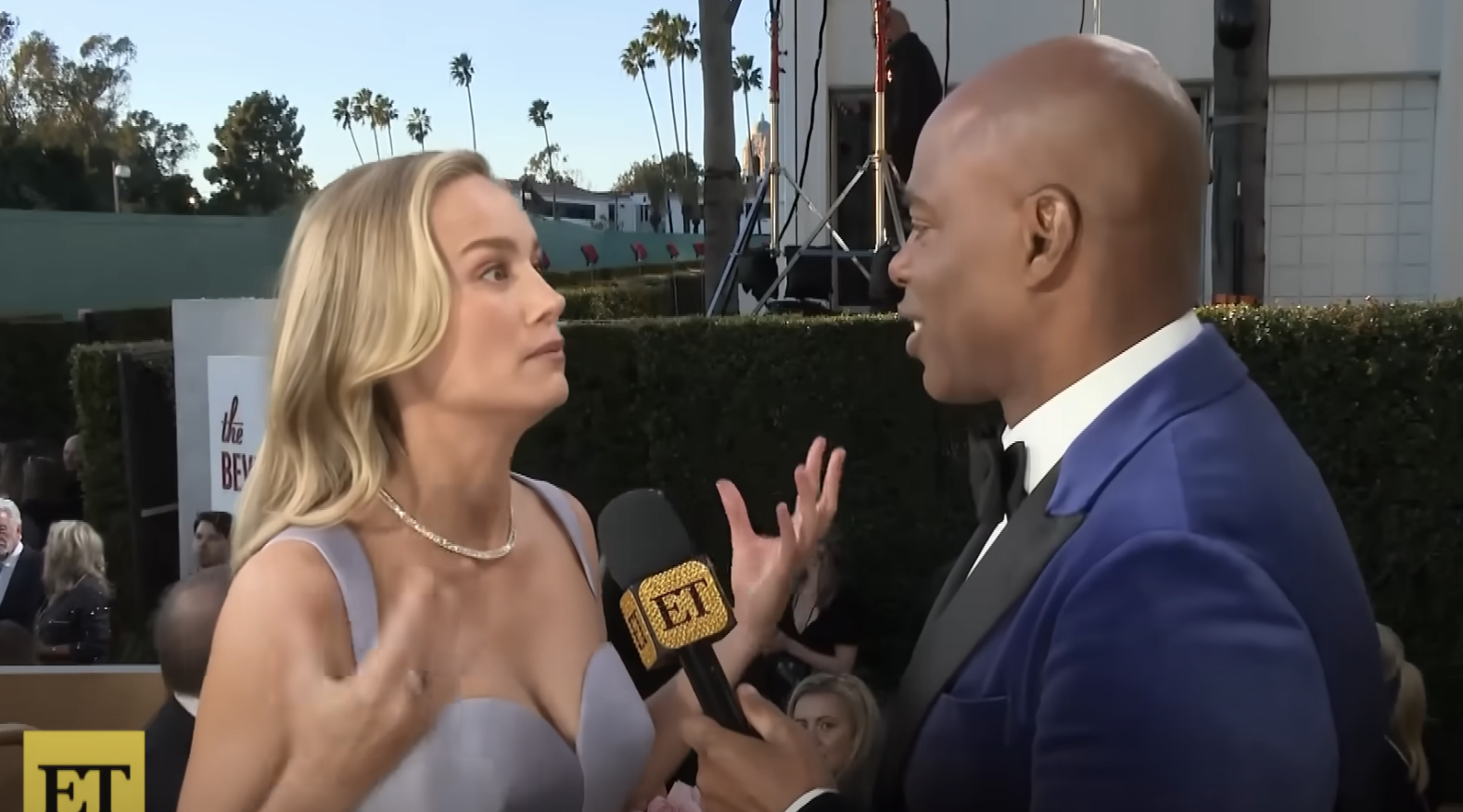 Brie Larson being interviewed