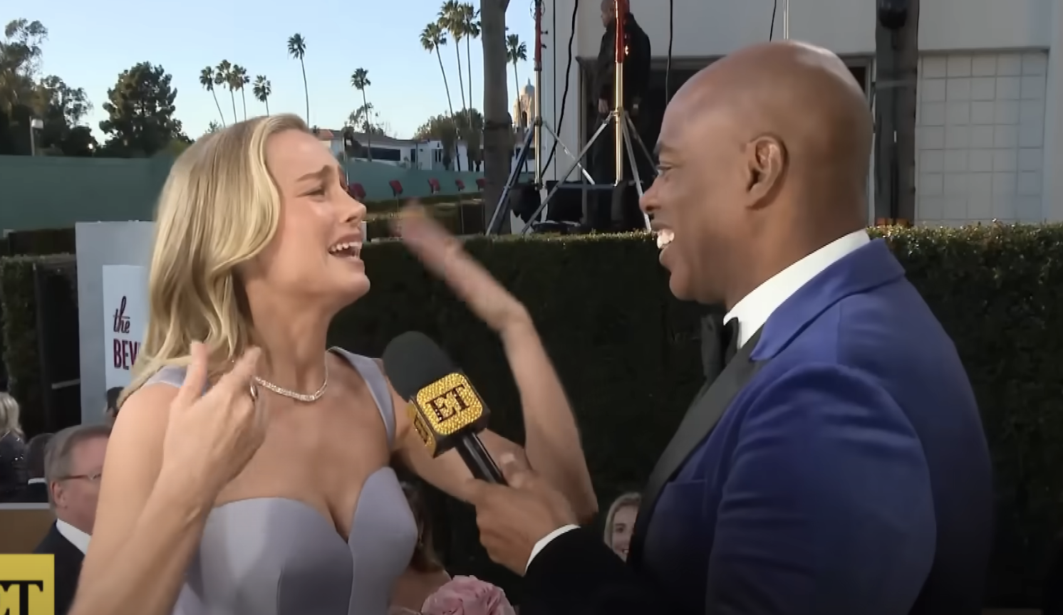 Brie Larson being interviewed