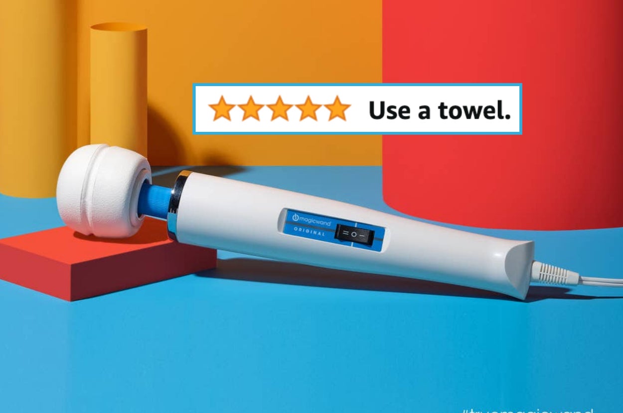 original magic wand vibrator on display with review