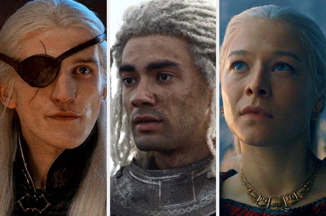 Aemond Targaryen, Laenor Velaryon, and Rhaenyra.