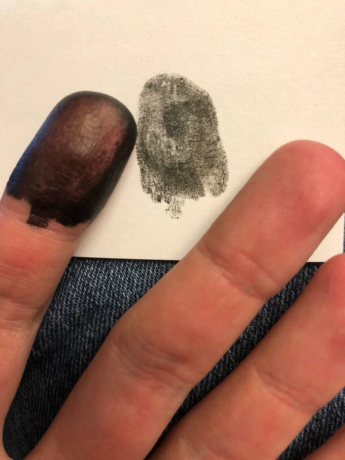 Close-up of a fingerprint without ridges