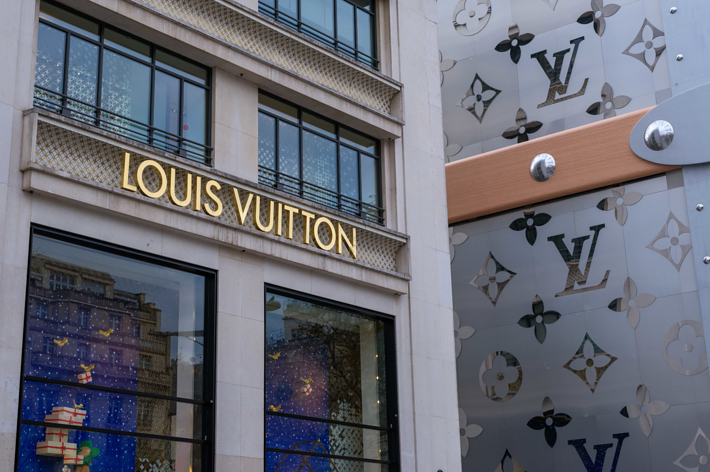 louis vuitton storefront is pictured