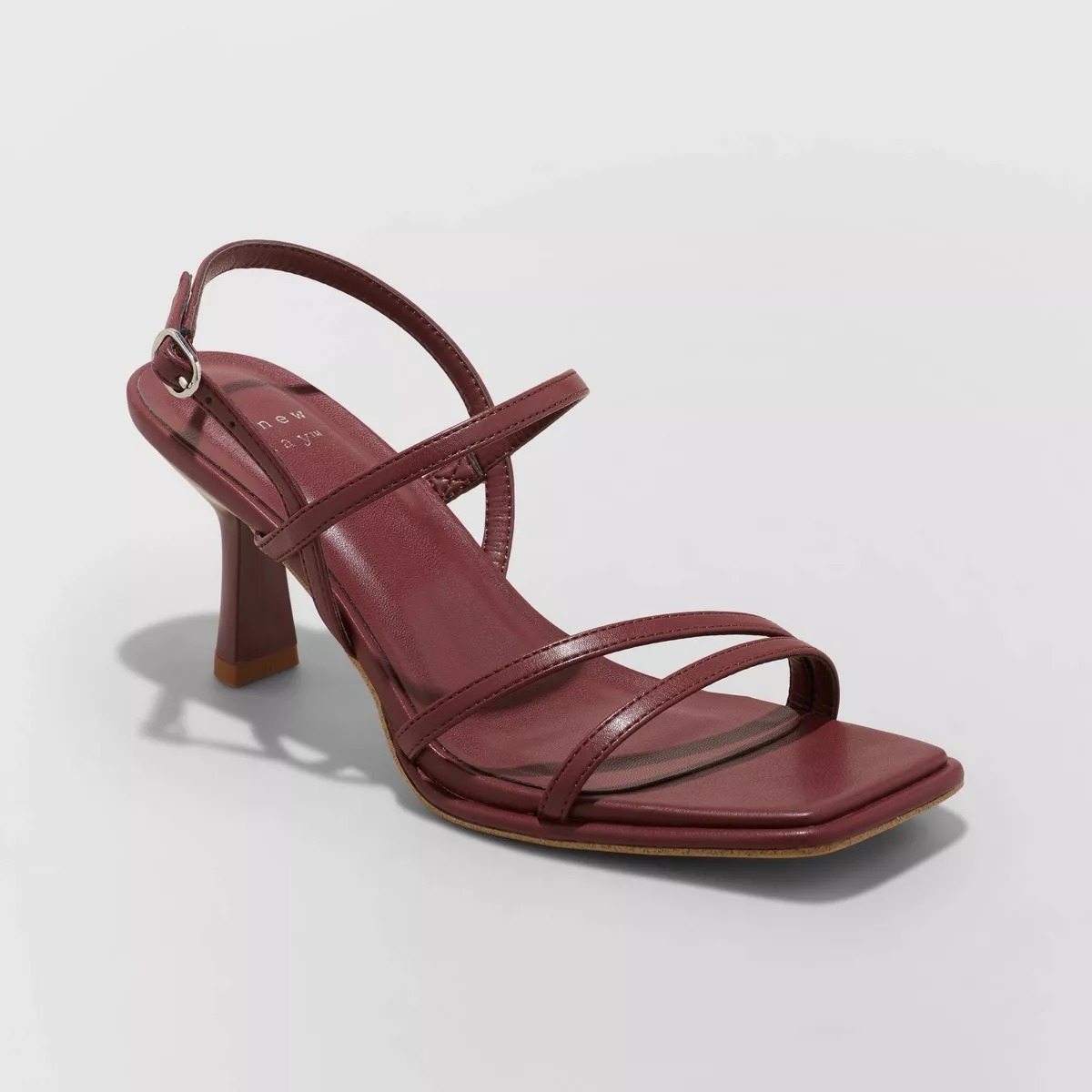 strappy heels in maroon