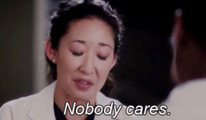 Sandra Oh on &quot;Grey&#x27;s Anatomy&quot; saying nobody cares