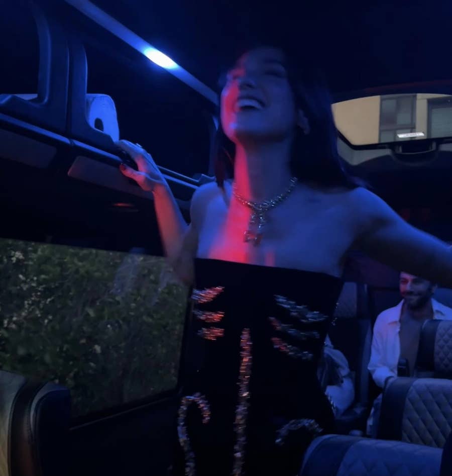 dua lipa dress golden globes Rose Gold Halter Sparkly Dress With Slit – Lisposa main image 0